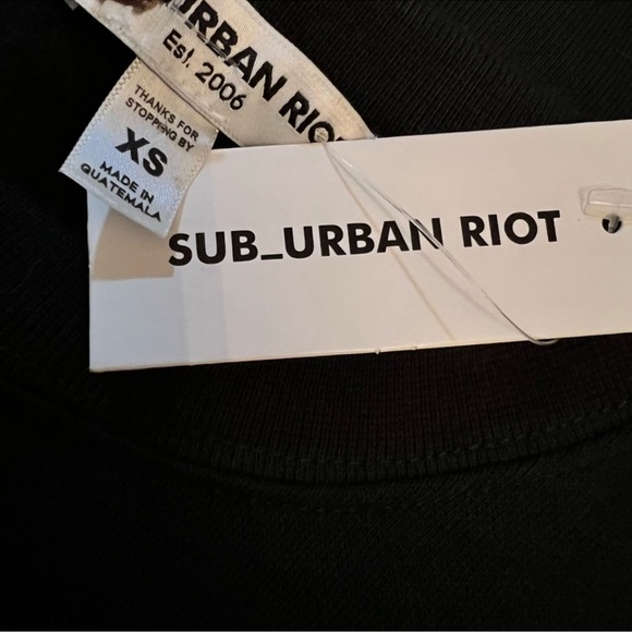 NEW Sub_Urban Riot CHEERS Willow Sweatshirt Black/Rhinestone SZ XS - Picture 8 of 9